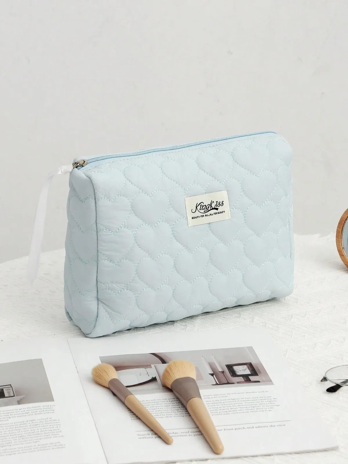 trousse de maquillage douce en forme de cœur, sac à cosmétiques décontracté, cubes d'emballage portables de vacances, voyage pour femmes, cadeau de printemps et d'été, sac de soins de la peau