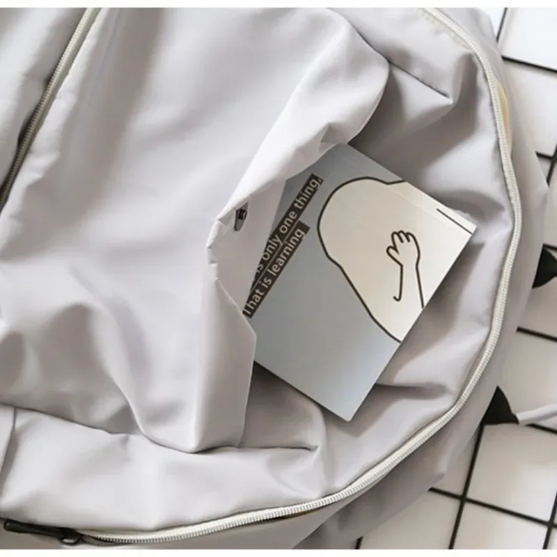 sac à bandoulière imperméable de grande capacité, couleur unie, en nylon, cent avec cartable pour étudiantes, sacs à dos de voyage