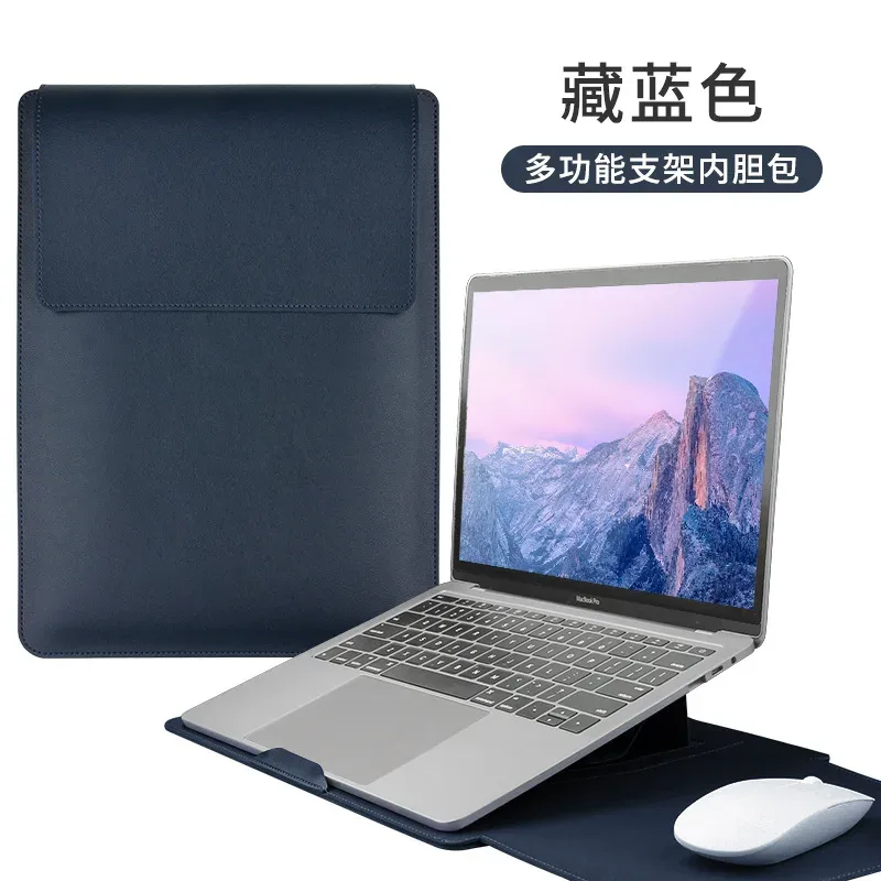 housse d'ordinateur portable de luxe 13-15 pouces avec support, personnalisable pour entreprise, simple, étanche, sacoche de protection, mini sac de rangement tendance