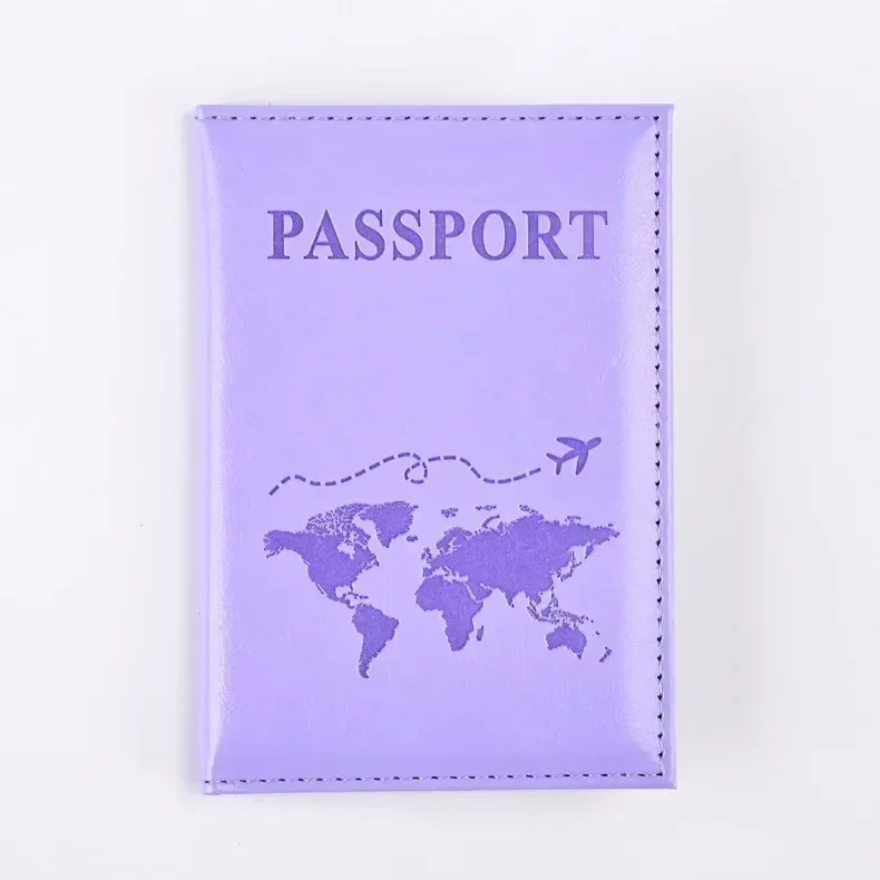 1 pièces sac de couverture de passeport pour femmes hommes pu leathaer mode voyage porte-passeport étui id nom cartes de visite pochette de protection