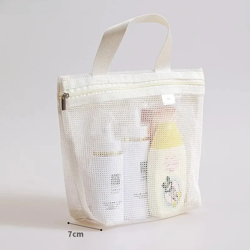 trousse de toilette transparente en maille, organiseur de voyage portable grande capacité, pochette de rangement respirante pour produits de soin