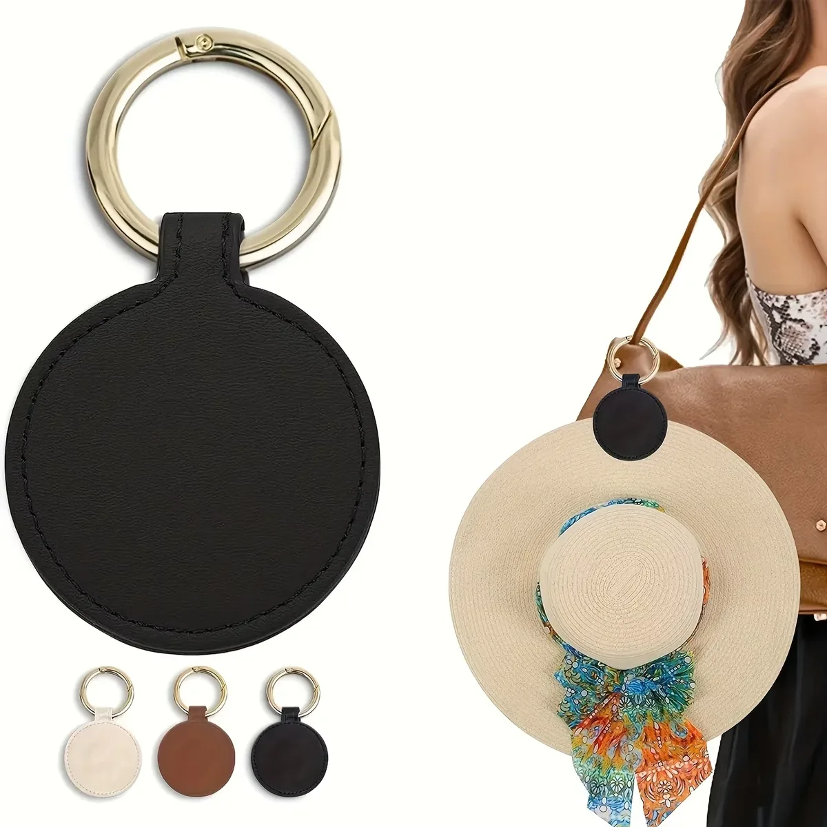 clip magnétique pour chapeau, 1 pièce, support de chapeau pour sac à main, sac à dos, bagages, clip de maintien de chapeau en cuir pu, accessoires de sac de voyage