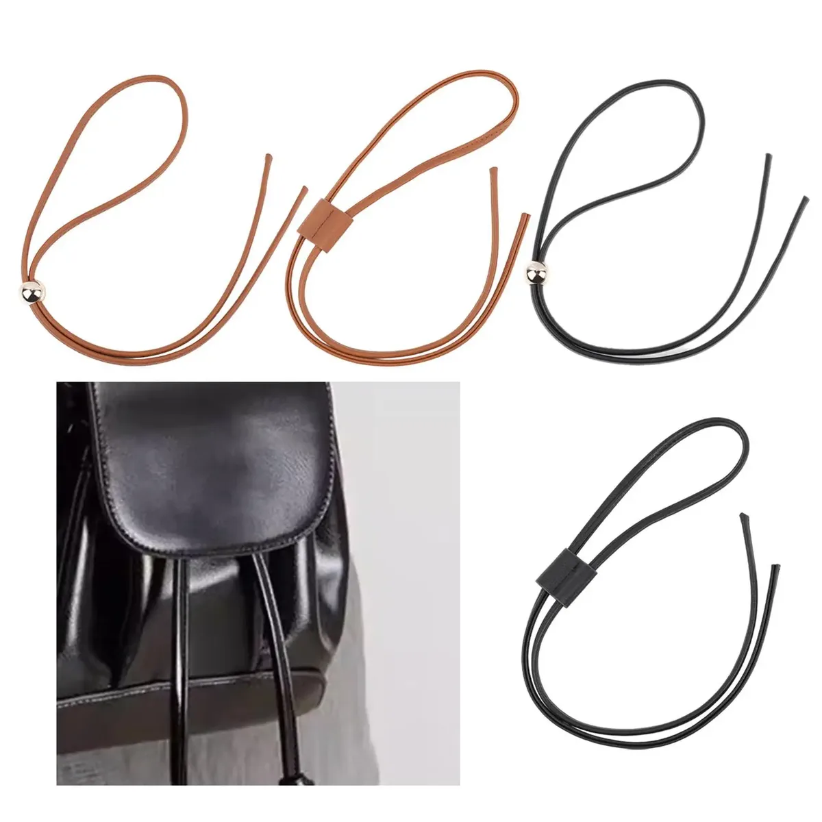 sangle à cordon de serrage, accessoires de remplacement, ceinture de sac à main en cuir pu pour sac seau, sac en crochet, sac à bandoulière