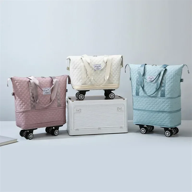 Sac de Rangement observateur et Pliable de Grande Capacité, Sacoche à Roulettes Universelle pour Voyage, dehors, Yoga, Mathiation Sèche