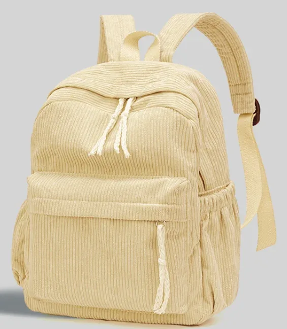 cartable personnalisé 2025 nouvelle mode velours côtelé fermeture éclair lisse nom unique personnalisé grande capacité sac à dos de voyage sac à dos de randonnée