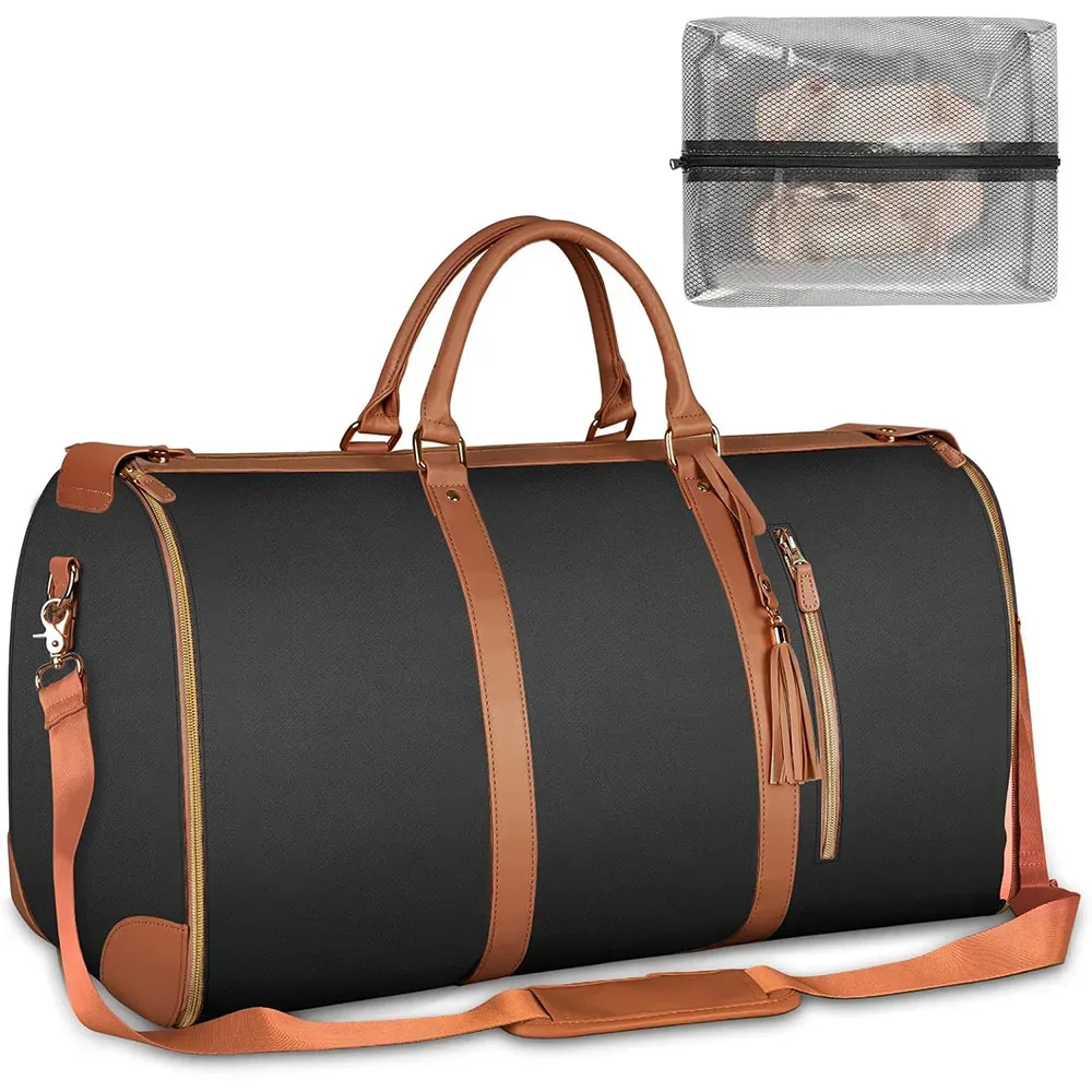sacs de voyage pour vêtements, sacs de rangement multifonctionnels pliables pour femmes avec pochette à chaussures 2 en 1, valise suspendue