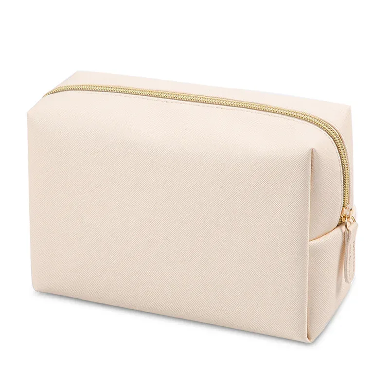 trousse de maquillage brodée personnalisée, portable en cuir pu saffiano, kits de cosmétiques de toilette imperméables pour hommes et femmes, logo avec nom personnalisé