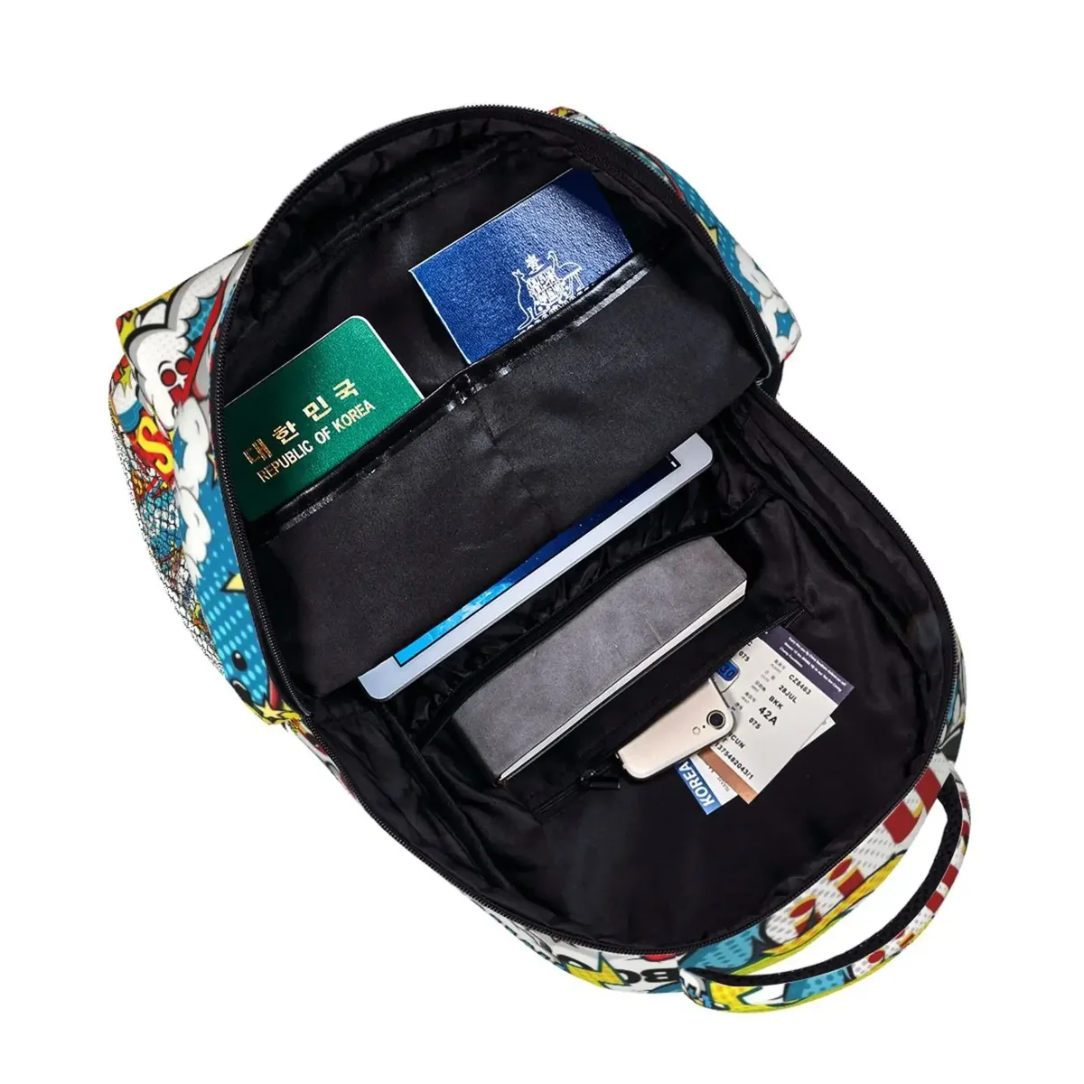 sac à dos de voyage imprimé pop art unisexe, collection de bandes dessinées américaines, sacs à dos pour ordinateur portable de grande capacité, cartable scolaire pour adolescents