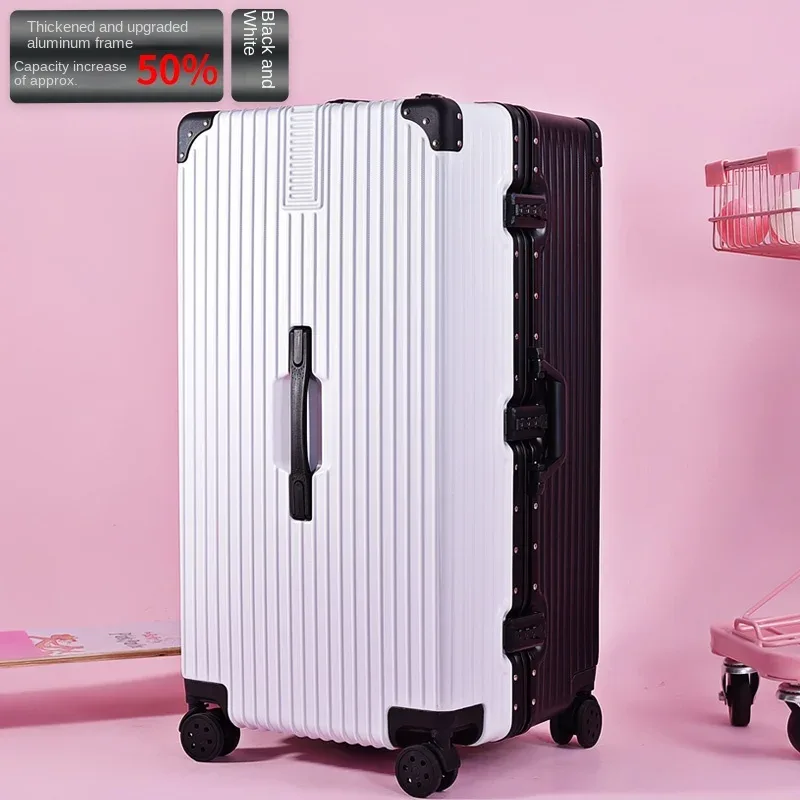 valise de voyage épaisse pour bagages unisexe extra large de 60/100 pouces, avec serrure tsa de grande capacité, boîtier de chariot, cadre en aluminium à fermeture éclair