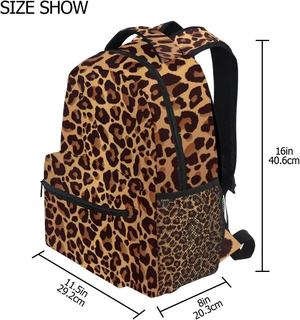 sac à dos imprimé léopard animal, sac à bandoulière pour livre d'école, sac à dos de voyage pour garçons, filles, hommes et femmes