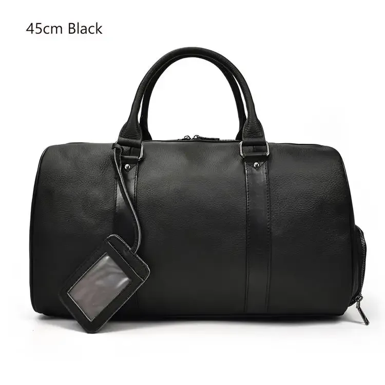 sacs de voyage en peau de vache naturelle, sac de nuit imperméable en cuir pour hommes, sac à main pour bagages d'avion, sac de week-end pour hommes d'affaires 55cm