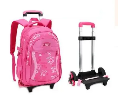 sac à dos d'école à roulettes pour enfant fille