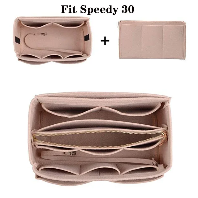 sac d'insertion d'organisateur de maquillage pour sac à main, sac à cosmétiques portatif de sac à main intérieur de voyage, sacs à cosmétiques adaptés à speedy neverfull