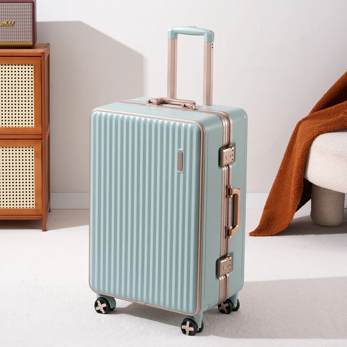 valise de voyage de haute qualité, nouvelle collection, 20 pouces, avec cadre en aluminium, en abs+pc épaissi, disponible en 22/24/26/28 pouces