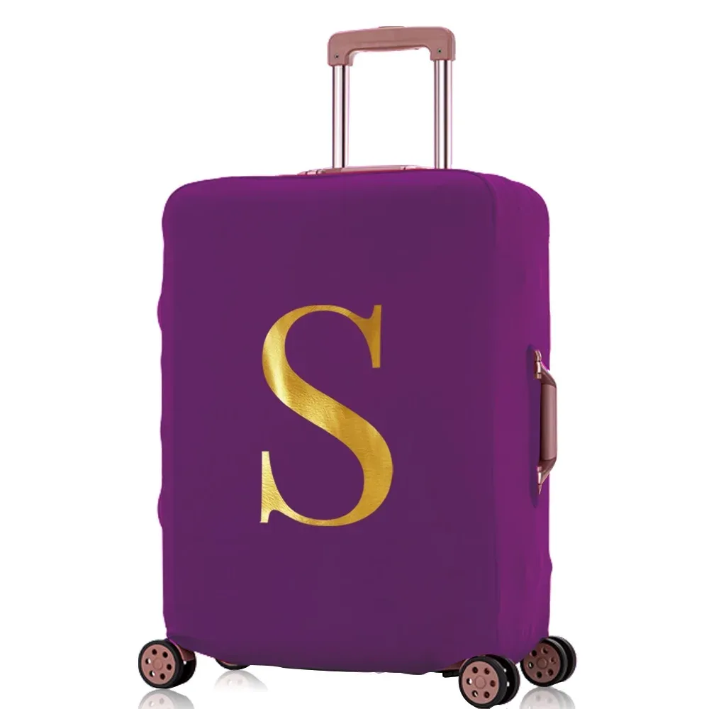 juste anti-poussière pour valise de voyage, housse de protection pour bagages, valise à roulettes de 18 à 28 pouces, série initiales imprimées, accessoires de voyage