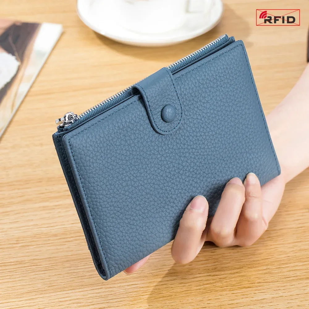 sac à passeport rfid ultra-fin en cuir véritable pour femme, portefeuille multifonctionnel, porte-billets, porte-documents, nouveau
