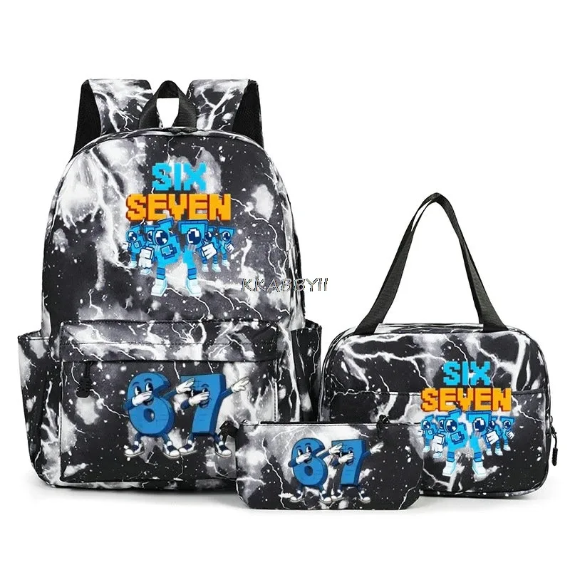 lot de 3 sacs à dos imprimés 67 six seven, style simple, légers, pour garçons et filles, sacs d'école amusants avec le numéro 67, sacs de voyage, mochilas