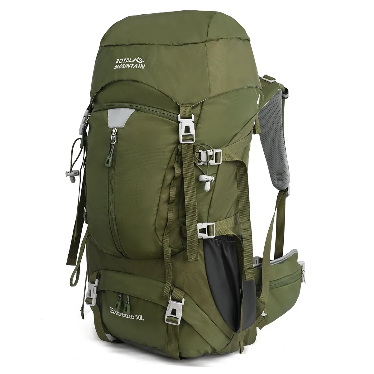 sac à dos d'escalade extérieur 50l, grande capacité, pour camping et voyage, multifonctionnel, en tissu résistant à l'eau avec housse de pluie