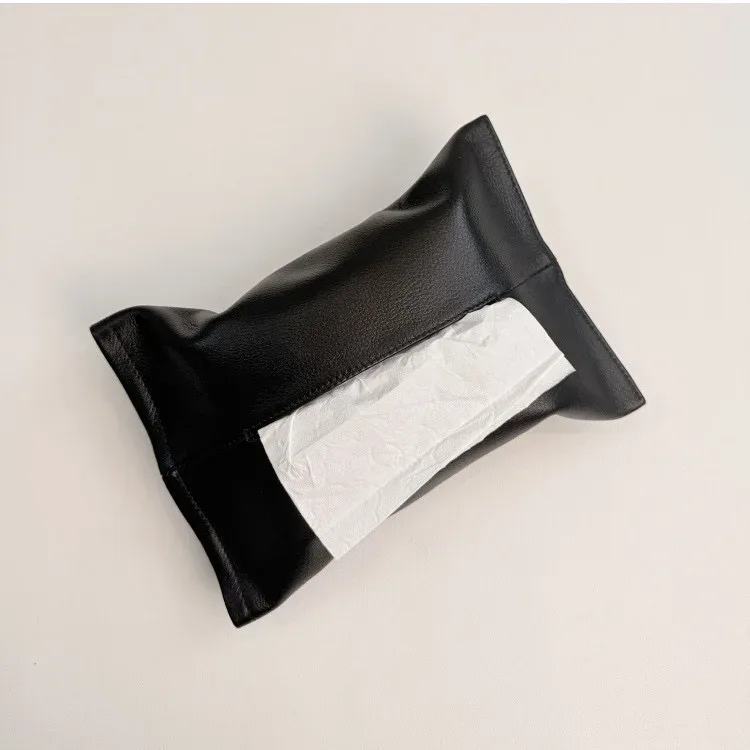 boîte à mouchoirs en cuir personnalisable avec lettres, en cuir de vachette pleine fleur, rangement coulissant pour mouchoirs, organisateur de voiture, fixation sur ceinture de sécurité