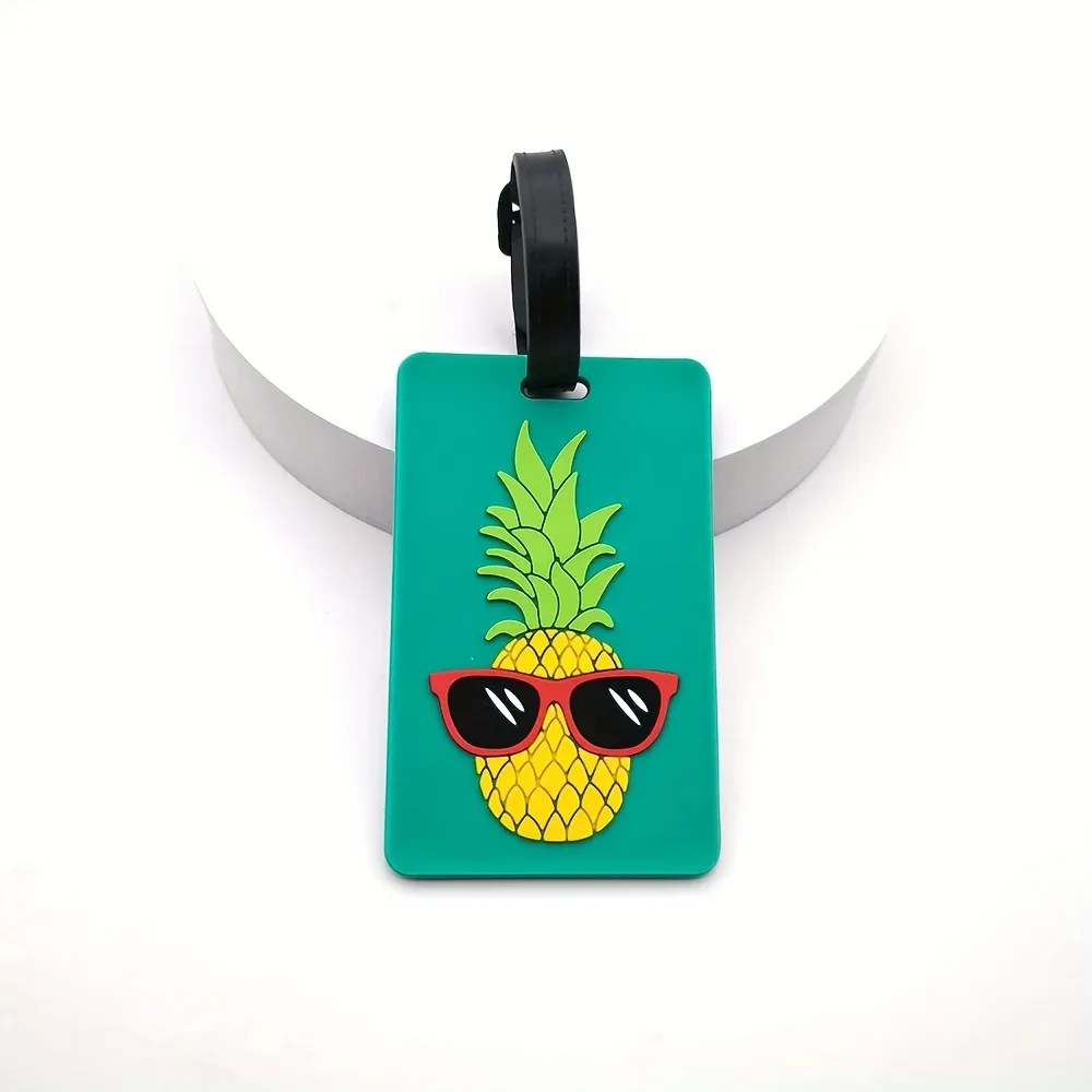 étiquette de valise ananas mignonne, accessoires de voyage, étiquette de bagage en gel de silice, support d'identification de valise, étiquette d'embarquement, 1 pièce/2 pièces/6 pièces