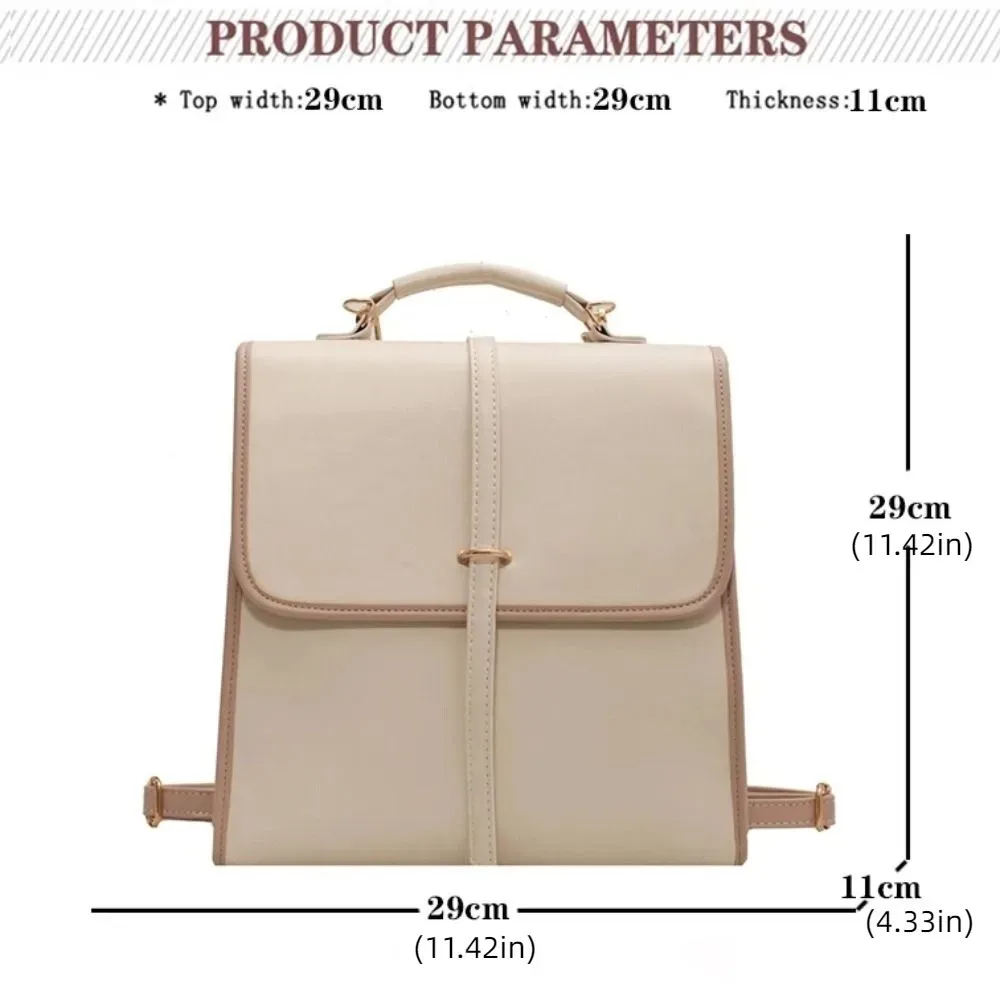 sacs à dos de couleur unie à plusieurs poches, grande capacité, fermeture à glissière, sac à bandoulière en cuir pu, sac à main