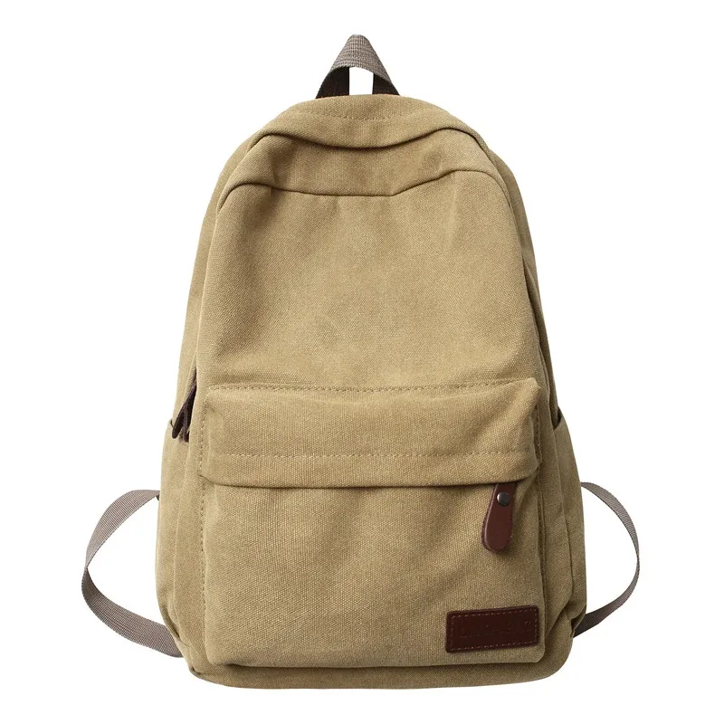 sacs à dos en toile noire unie 100% coton, sacs de loisirs ou de voyage, forfaits unisexe de grande capacité, sacs d'école simples à la mode