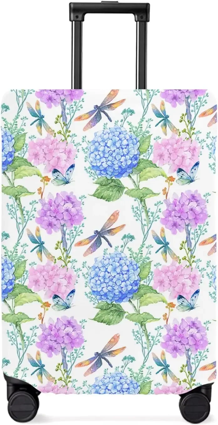 juste de valise florale libellules, d343-verde, housse de protection pour bagages, bagages de voyage, housses de bagages d'aéroport, convient à 18 "-32"