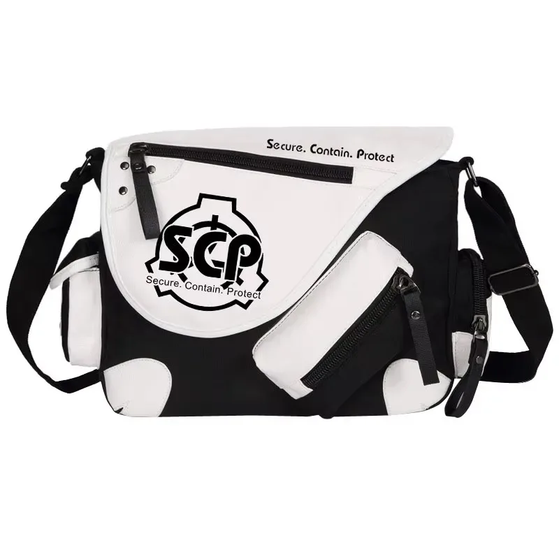 sac messager en cuir pu pour hommes et femmes, sac d'école scp, sacs initiés, procédures spéciales anime, cosplay