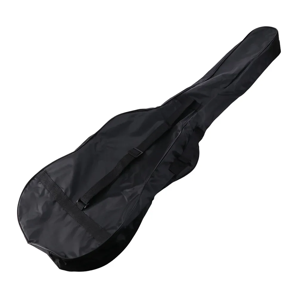 sac de guitare à bandoulière réglable épaisse en tissu oxford noir, sac à dos de guitare imperméable avec fermeture éclair, sac à bandoulière unique pour instruments.