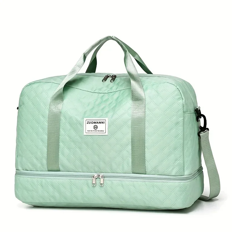 sac de voyage décontracté en nylon, grande capacité pour le sport et le fitness, sac de week-end portable à plusieurs poches pour la nuit.