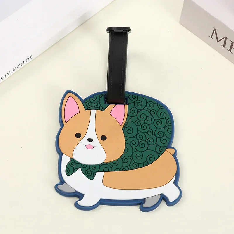 accessoires de voyage étiquette de bagage créatif corgi & chat valise style de mode étiquettes suspendues de voyage portables et signes anti-perte