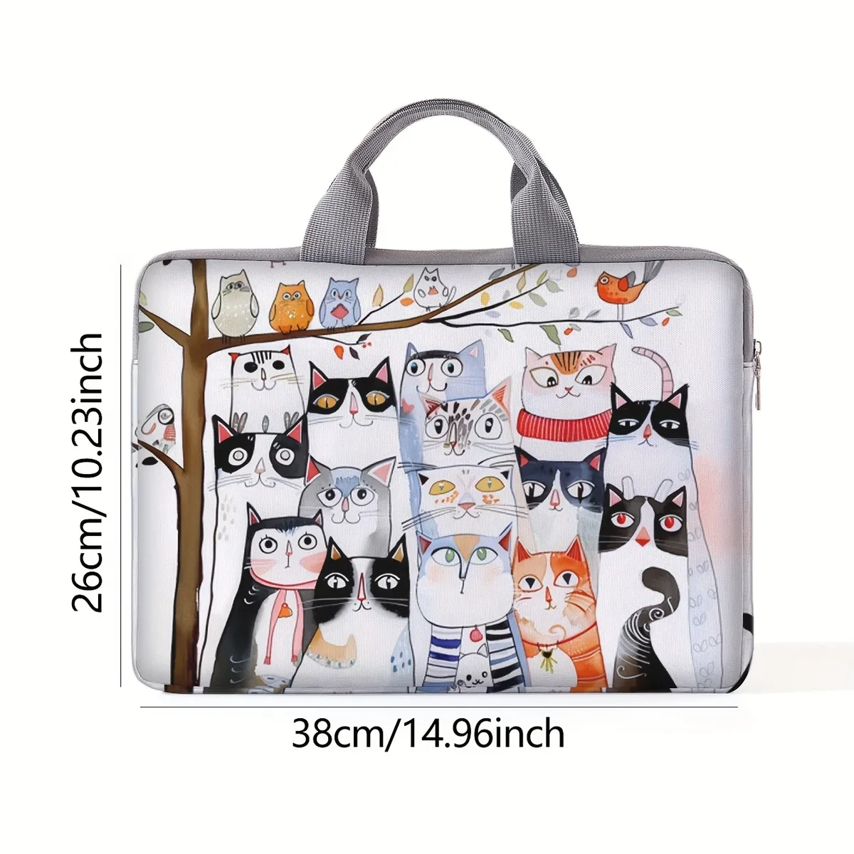 ensemble 1 pièce, sac pour ordinateur portable avec motif de chat imprimé sur elle, porte-documents, adapté aux ordinateurs portables de 14 pouces, sac fixe pour ordinateur portable