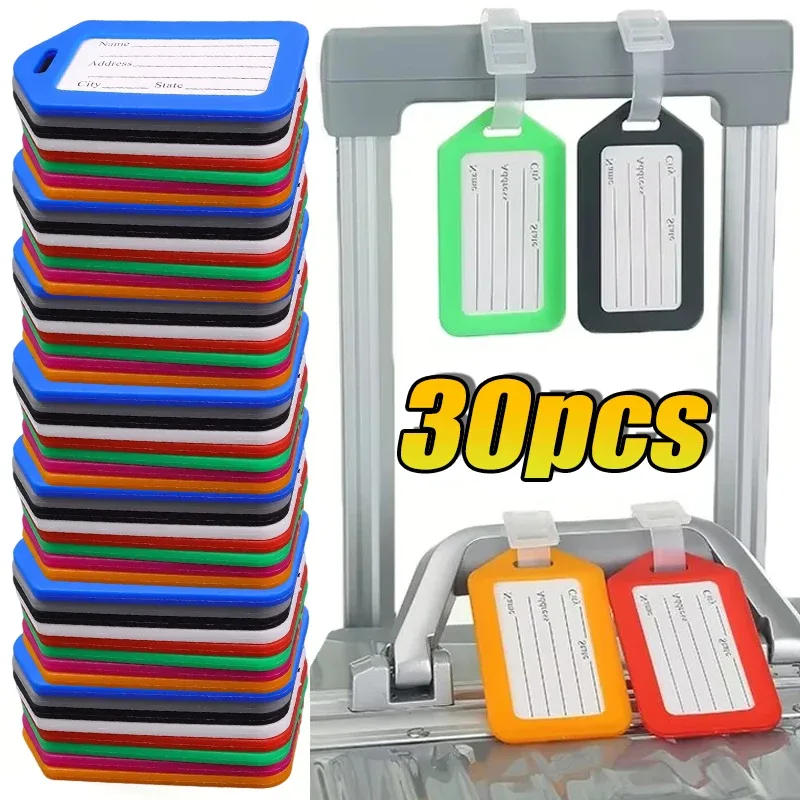 Étiquettes de bagage de couleurs, 1 à 30 pièces, sac de groupe de visite, valise, pendentifs d'étiquette de nom, lettres personnalisées, étiquettes d'embarquement d'avion, accessoires de voyage
