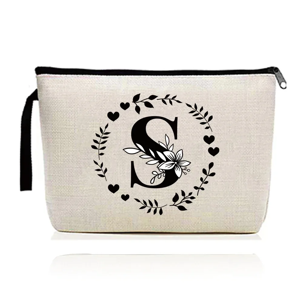 trousse de maquillage pour femmes, trousse à cosmétiques, série d'impression de lettres guirxiété, trousse de voyage, trousse de toilette en poudre, pochette pour dames
