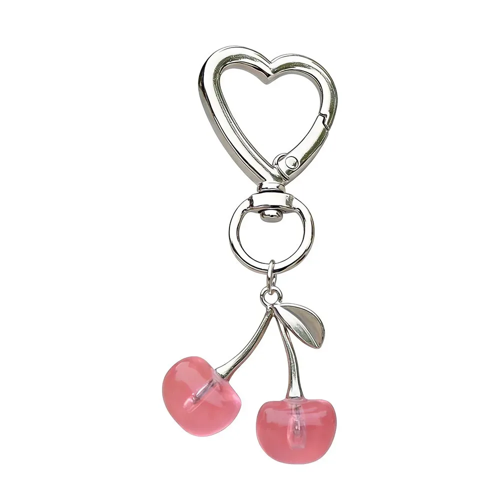nouveau porte-clés cerise en résine, simulation de fruit, créatif, accessoire de bijouterie diy, décoration suspendue pour sac à dos