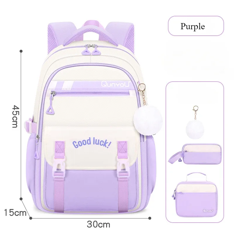 3 pièces/ensemble enfants école sac à dos pour les filles avec boîte à déjeuner porte-crayon ensemble primaire primaire moyen lycée école sacs à livres