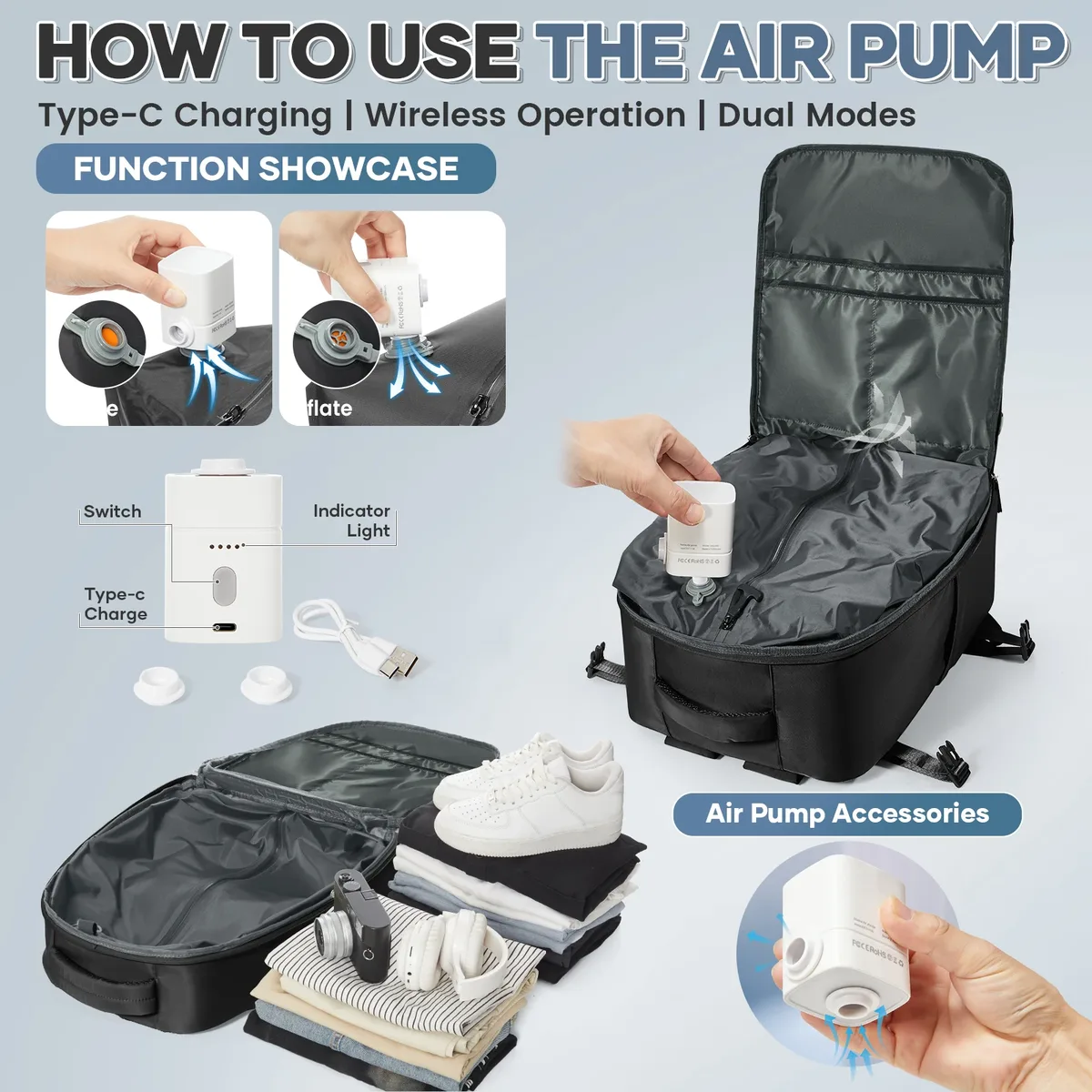 sac à dos sous vide, sac à dos de voyage pour cabine d'avion 45 x 36 x 20 pour bagages à main easyjet, sac de voyage pour ordinateur portable pour hommes et femmes