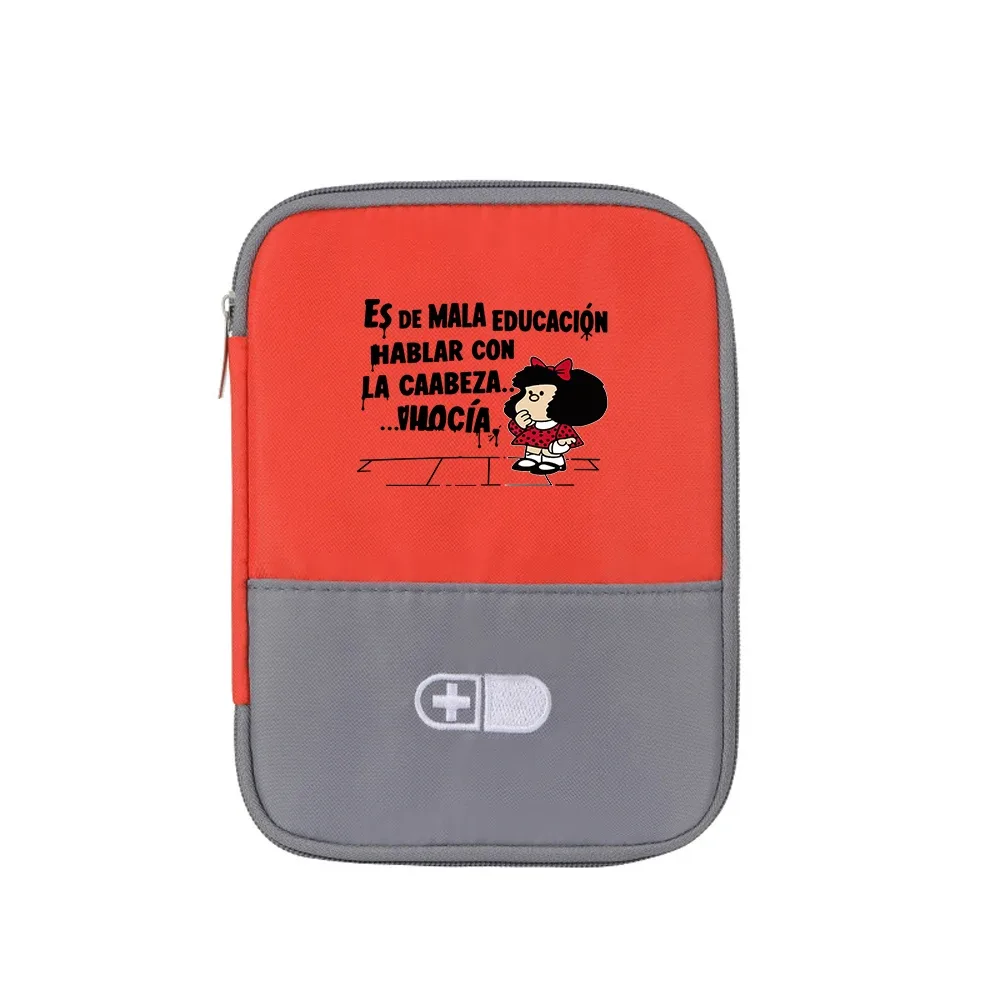 sac de rangement médical portable à grande capacité avec motif de dessin animé mafalda, idéal pour la maison, les voyages et les déplacements professionnels