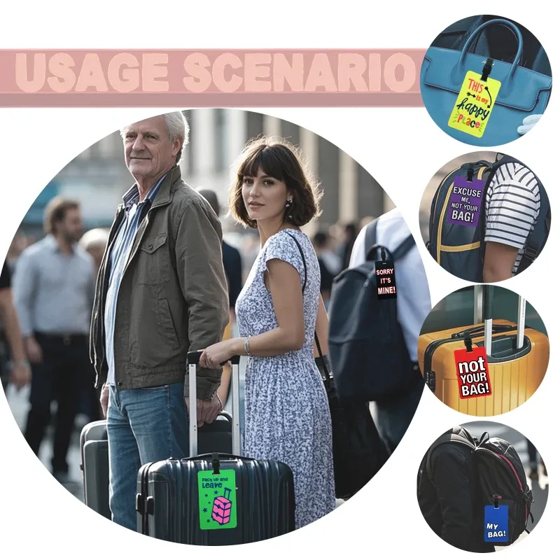 étiquette de bagage en pvc pour sac de voyage, sac fourre-tout, avec porte-carte de visite et cache de confidentialité it's not you bags