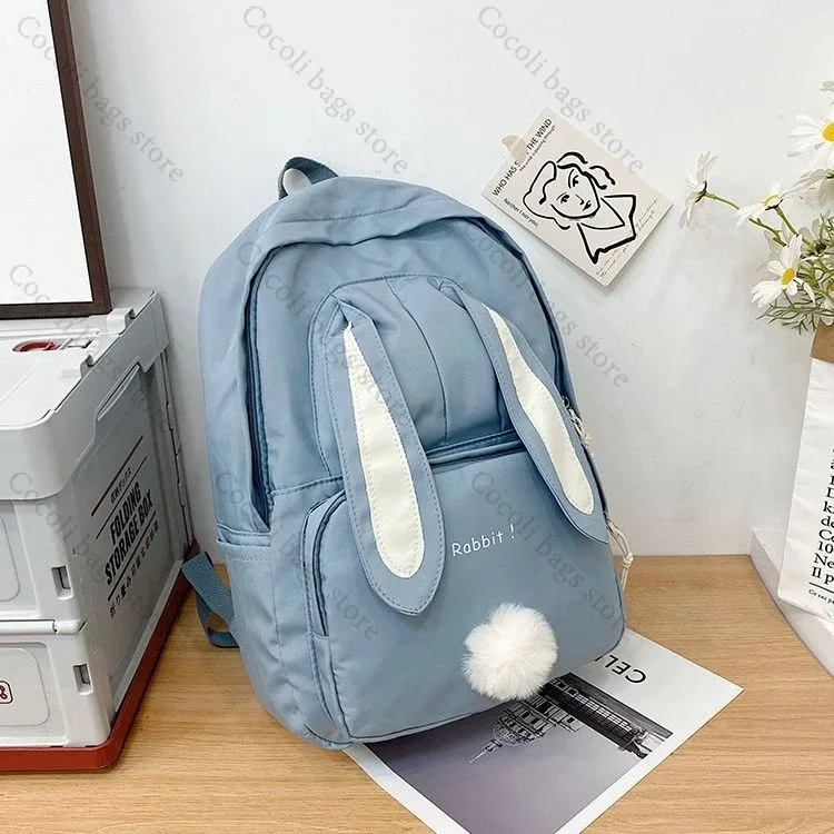 sac à dos oreilles de lapin kawaii pour filles, sac à dos d'école mignon pour filles, sac à dos à usage quotidien en nylon pour la rentrée scolaire