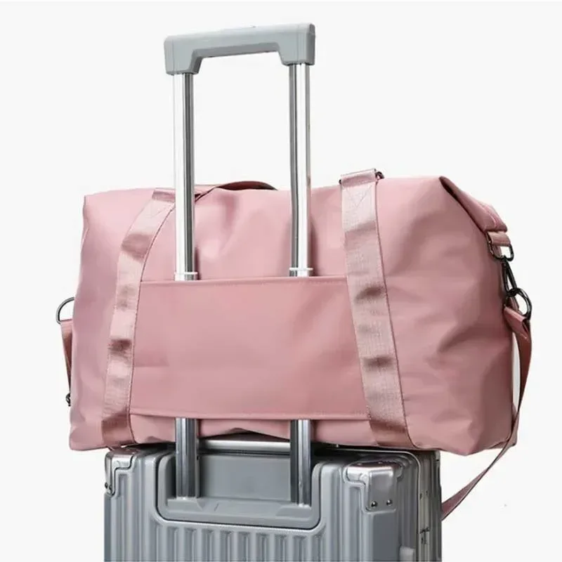 grand sac de voyage multifonctionnel en nylon pour femme, fourre-tout étanche, avec poches sèches, pour la gym