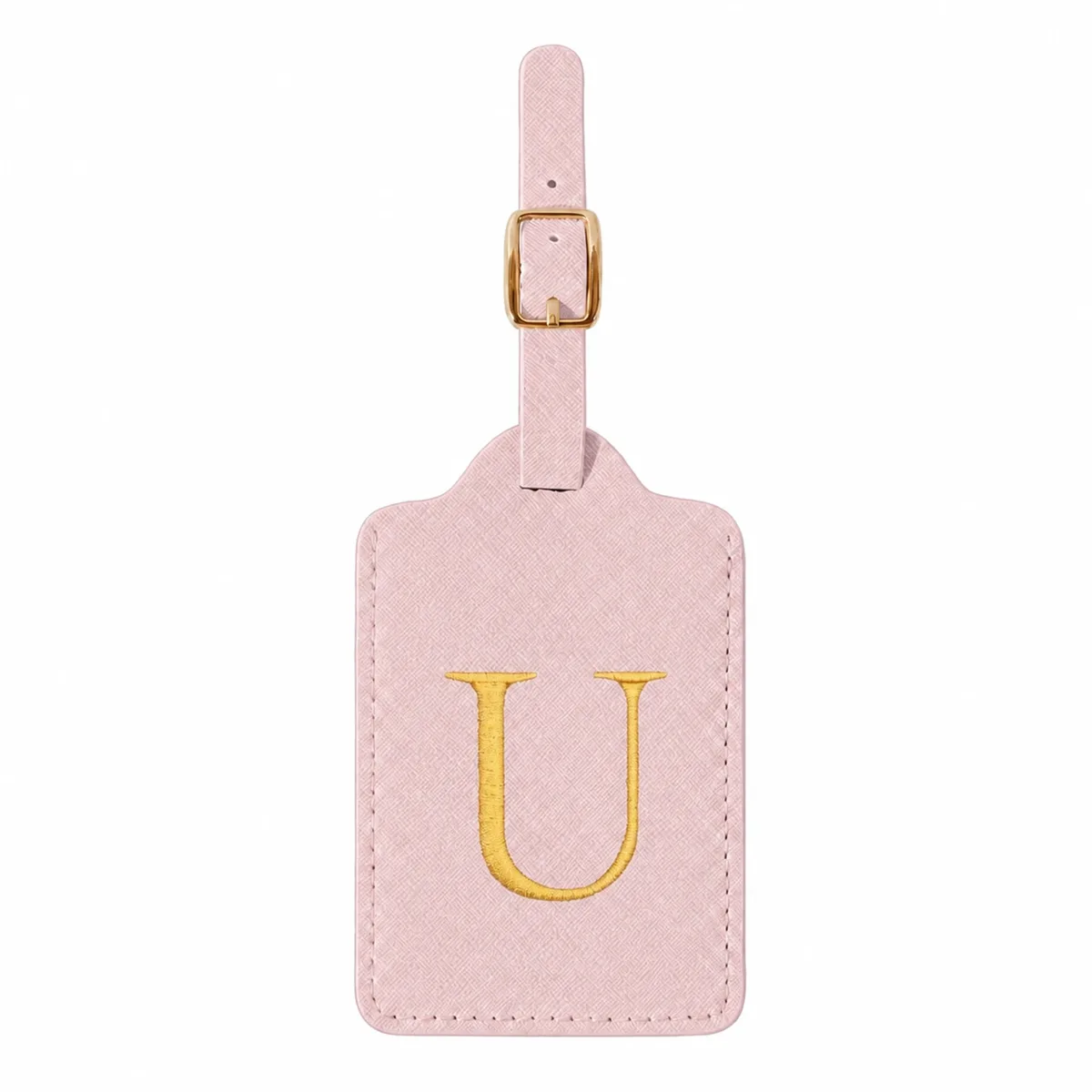 étiquette de bagage rose à 26 lettres, adaptée pour la plage, les vacances d'été, la rentrée scolaire et d'autres occasions.
