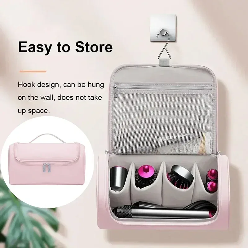 Étui pour sèche-cheveux à crochet suspendu cachable, pochette Portable antidérapante pour outils de cheveux, sac de rangement étanche de grande capacité pour fer à friser