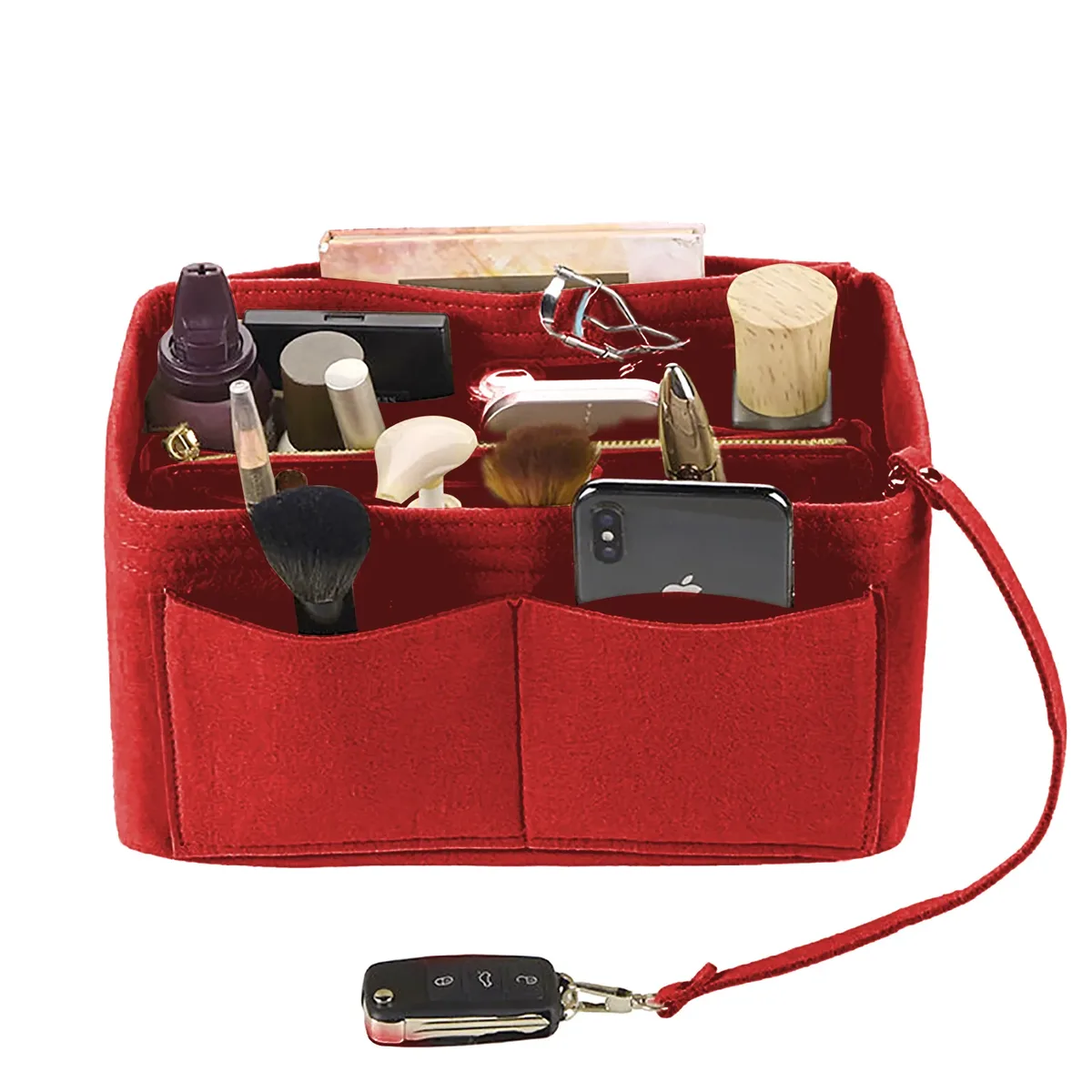 insert organisateur de sac à main en feutre – séparateur de sac fourre-tout de voyage avec fermeture éclair, insert de sac à main pour longchamp, neverfull, speedy & more
