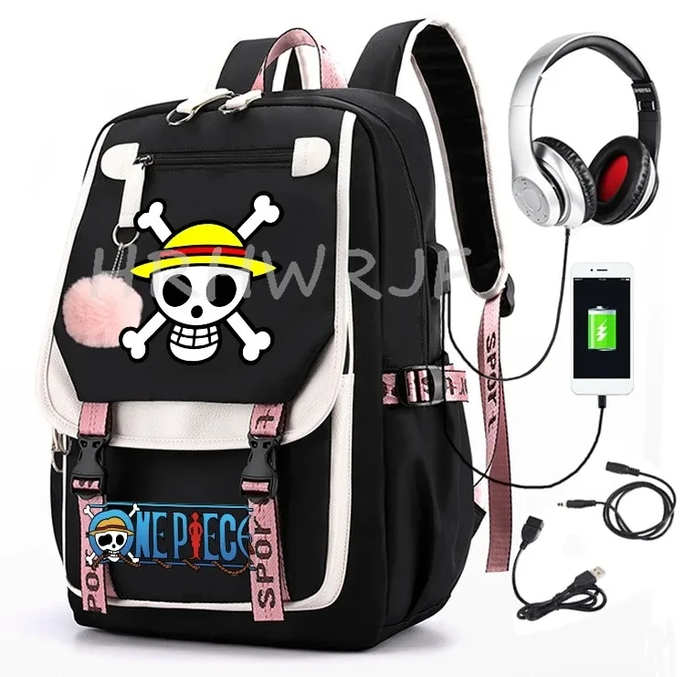 sac à dos one piece monkey d luffy pour femmes, hommes, filles, sacs d'école pour ordinateur portable, sacs de sport pour garçons, collège, anime, voyage, décontracté, mochilas