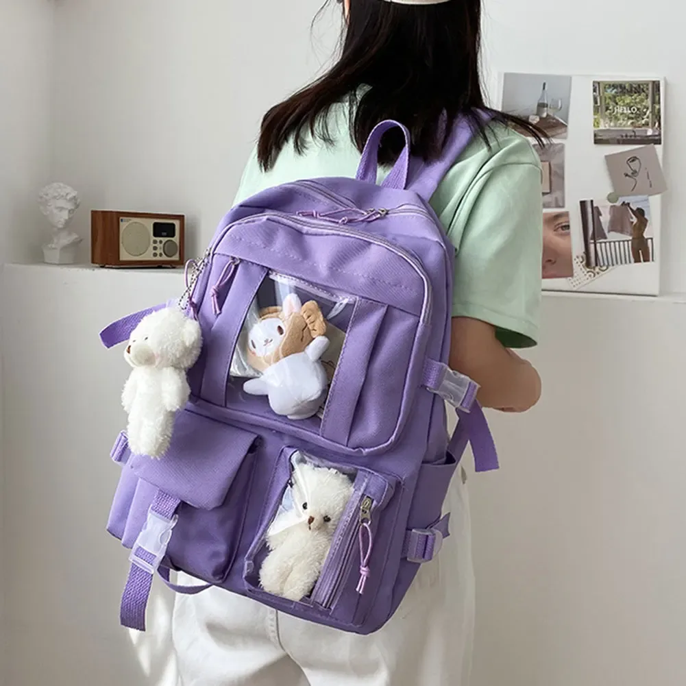 sacs d'école de voyage simples et décontractés, portables, grande capacité, étanches, pour livres scolaires, trousse à crayons, bouteille d'eau, sac à livres pour hommes et femmes