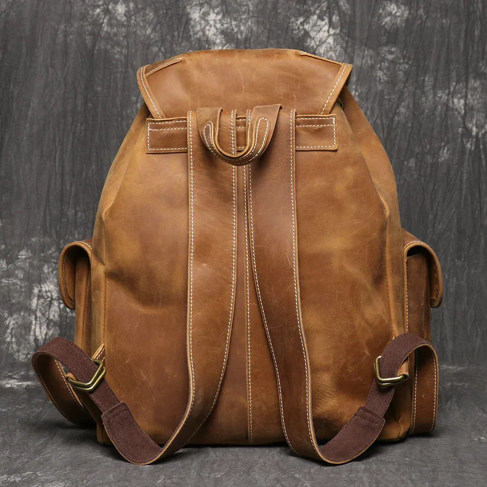 luokir-sac à dos de voyage personnalisé en cuir de vache couché, cartable d'ordinateur de grande capacité, nouvelle collection