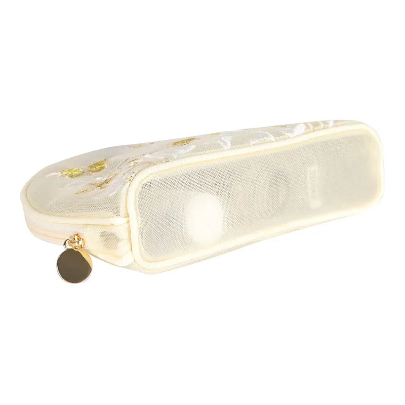 trousse de toilette portable, organisateur de rangement, grande capacité, nouvelle broderie en filet, sac de rangement pour cosmétiques, magnifique sac à cosmétiques