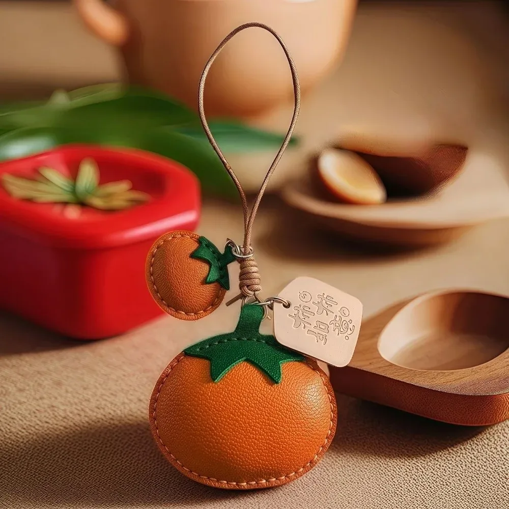 porte-clés personnalisé en cuir souple, design drôle et mignon, pendentif pour sac à dos, porte-clés créatif en forme de fruit de dessin animé, cadeau