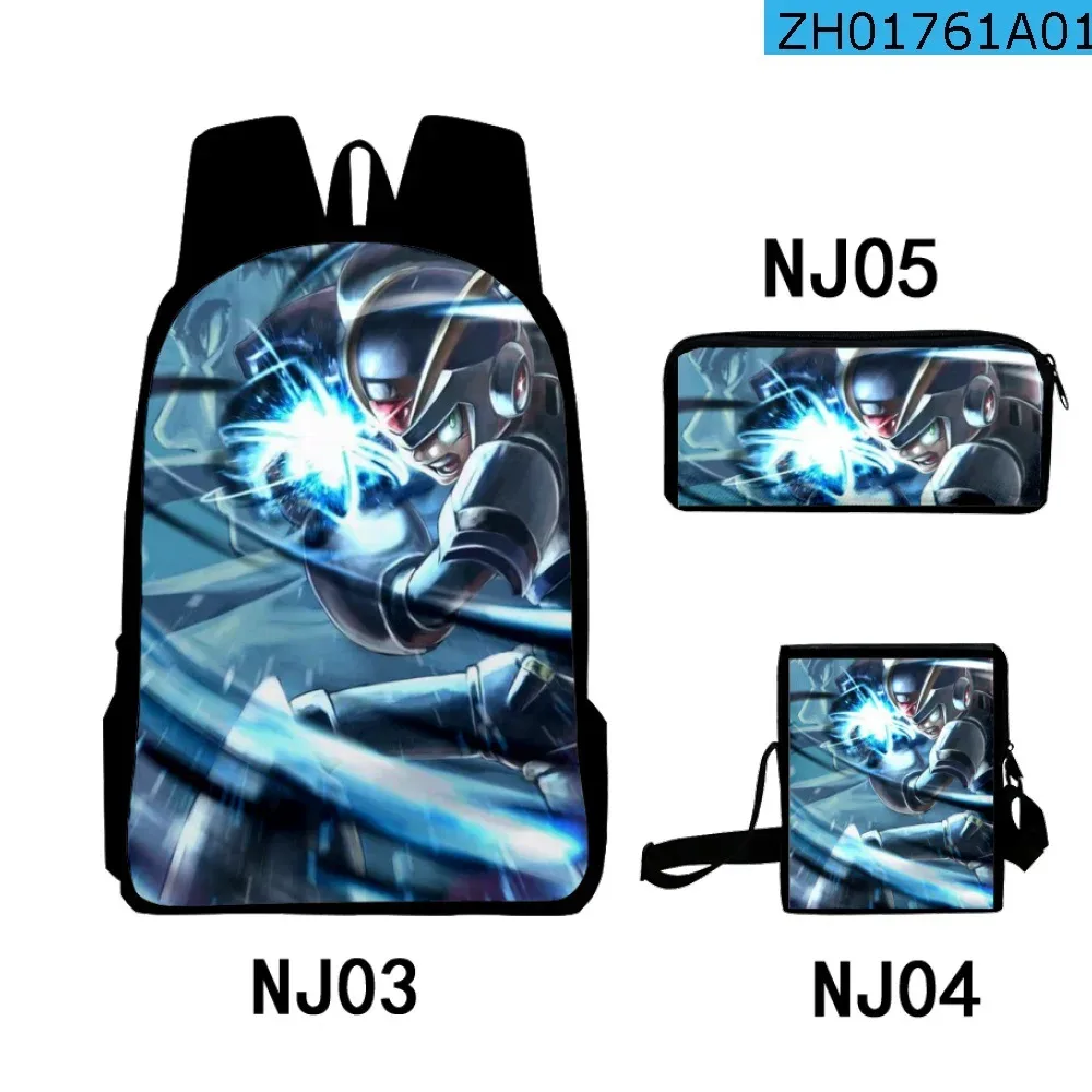 mode nouveauté cool rockman impression 3d 3 pièces/ensemble sacs d'école pour élèves sac à dos pour ordinateur portable sac à dos sac à bandoulière incliné trousse à crayons